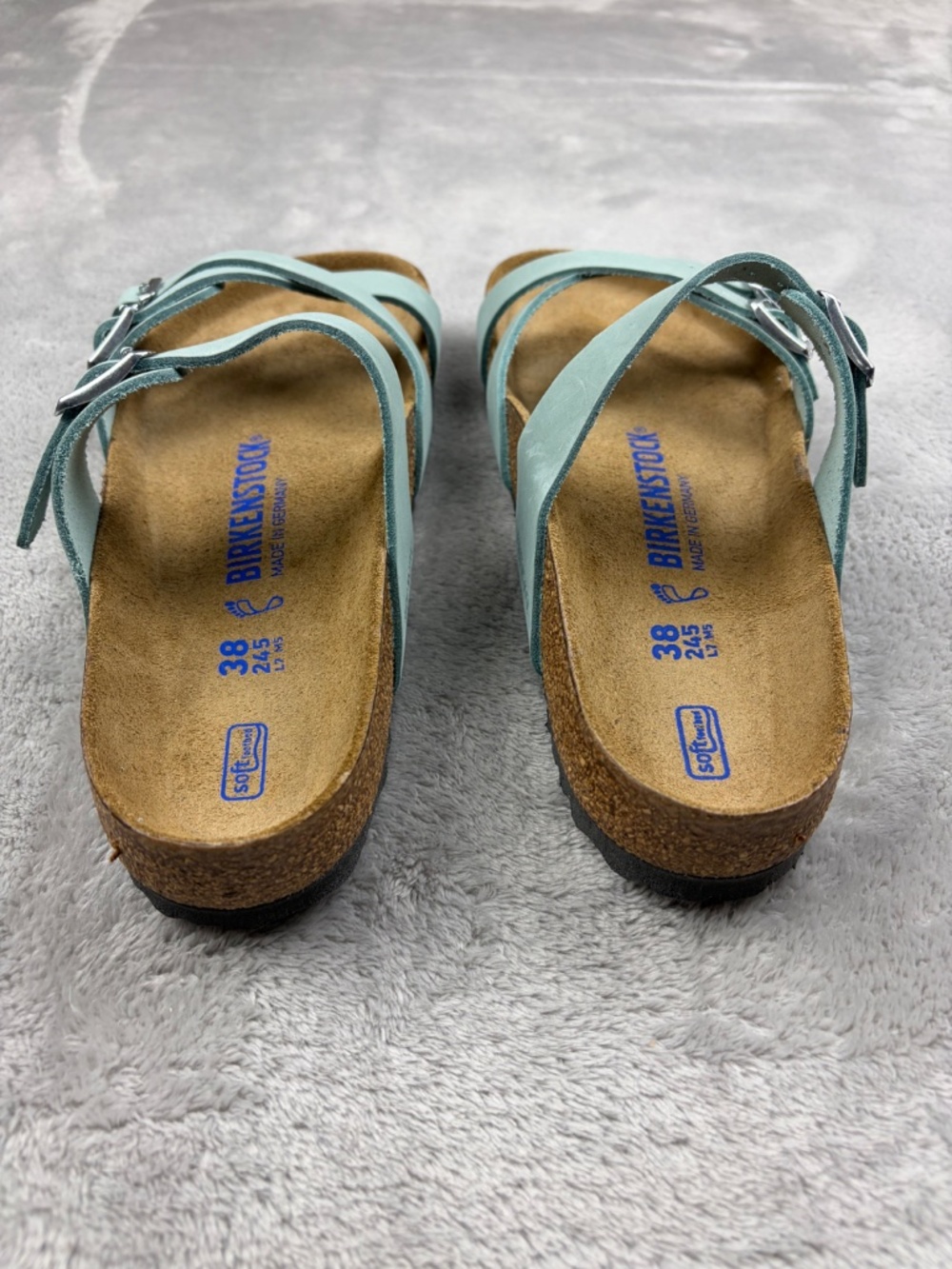 BIRKENSTOCK Soft Footbed 3-Strap Slide Sandals Women's Size 38 NEW - Picture 4 of 9